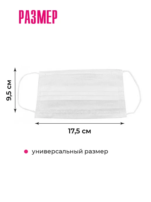 MIART Маски медицинские одноразовые трехслойные черные 50 штук, белый, фото 5