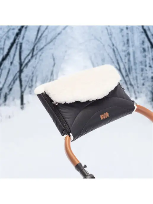 Nuovita Муфта меховая для рук Tundra Bianco на коляску, зеленый, фото 4