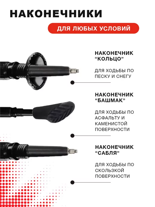 Finpole Палки для скандинавской ходьбы телескопические ST, красный, фото 7
