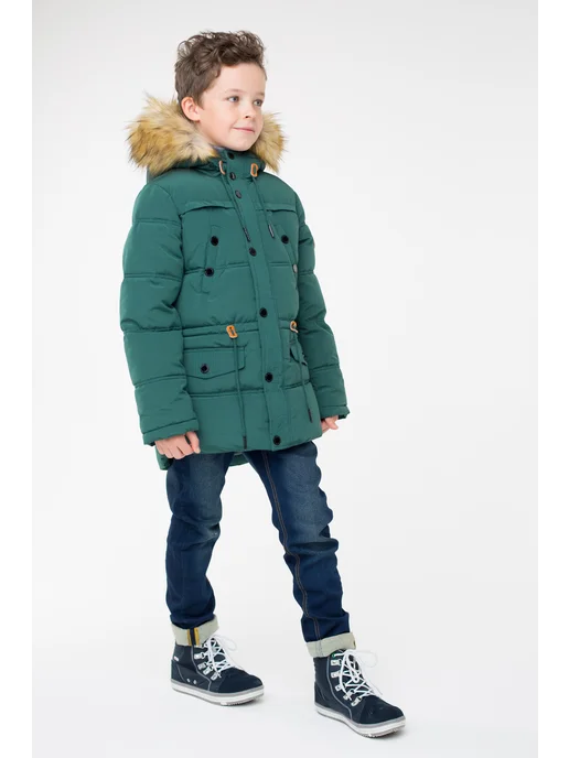 AVIVA kids Пуховик, зеленый, фото 4