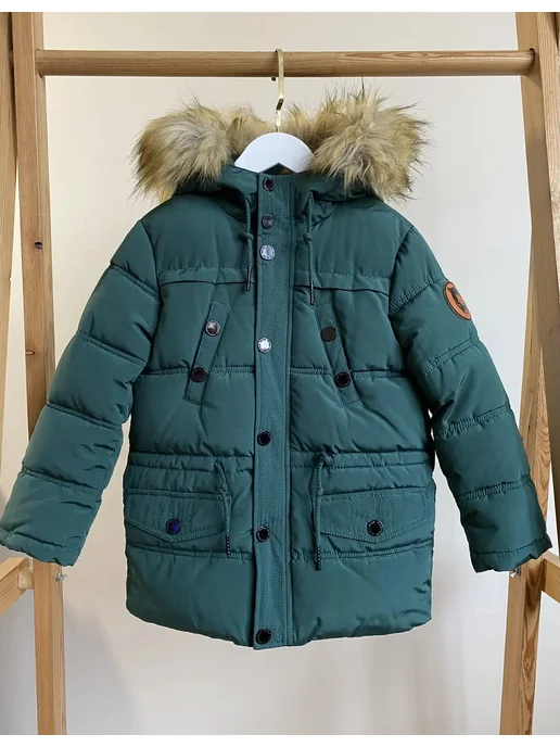 AVIVA kids Пуховик, зеленый, фото 6