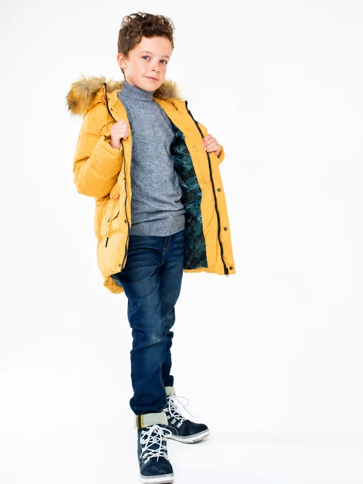 AVIVA kids Пуховик, желтый, фото 10