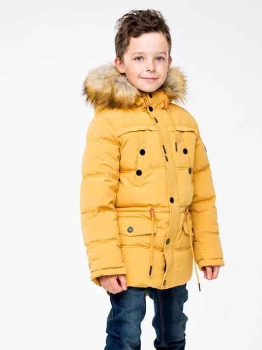 AVIVA kids Пуховик, желтый, фото 3