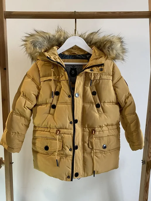AVIVA kids Пуховик, желтый, фото 5