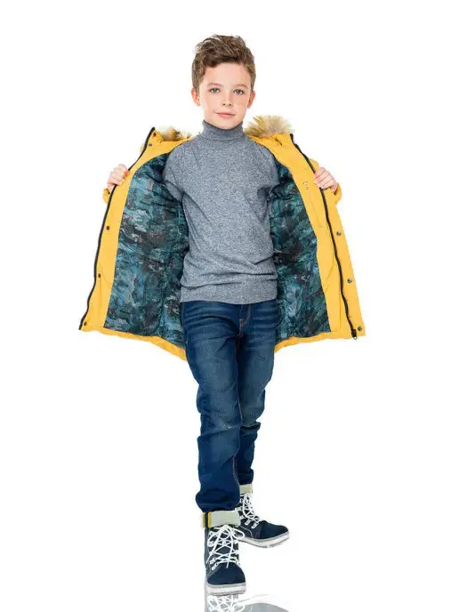 AVIVA kids Пуховик, желтый, фото 7