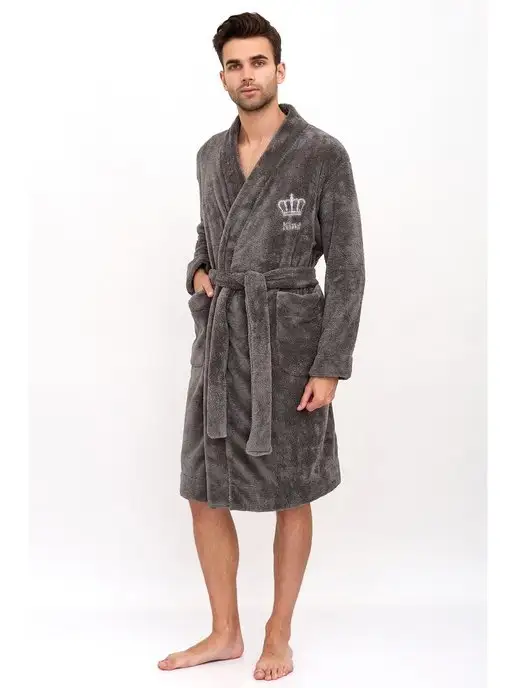 Lika Dress Халат домашний махровый банный теплый, зеленый
