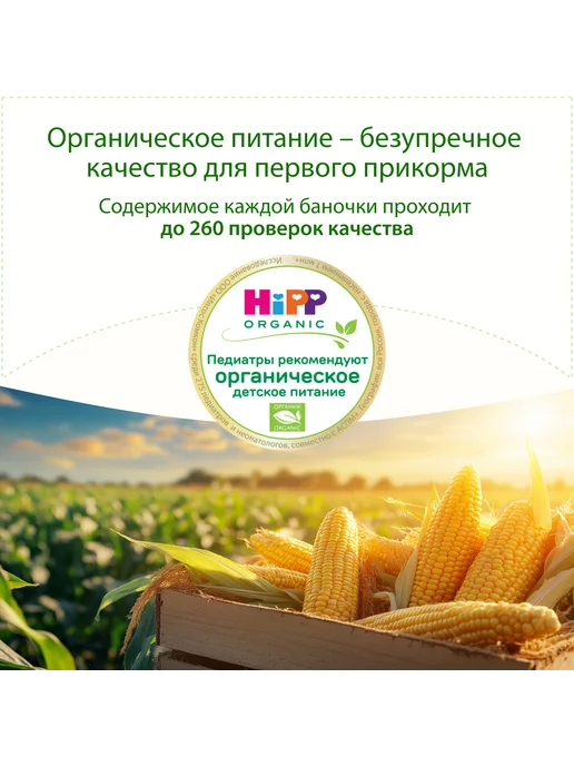 Hipp Пюре овощное "Кукуруза", с 5 месяцев, 6х80г, 80 г, фото 3