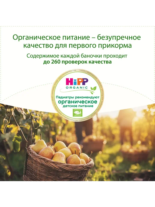 Hipp Пюре фруктовое "Груша", с 4 месяцев, 6х80г, 80 г, фото 3