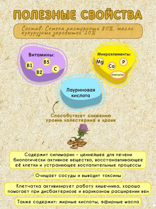 Мералад Урбеч из расторопши силимарин для печени 1кг, 1 кг, фото 4
