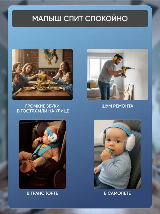 Alpine Hearing Protection Наушники противошумные детские Muffy Baby, голубой, фото 6