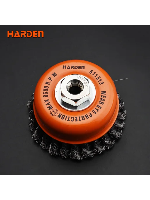 HARDEN Щетка для УШМ чашка, оранжевый, фото 3