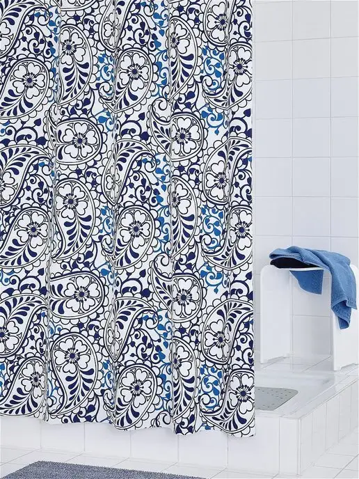 Ridder Штора для ванных комнат Oriental синий голубой 180*200, 180x200