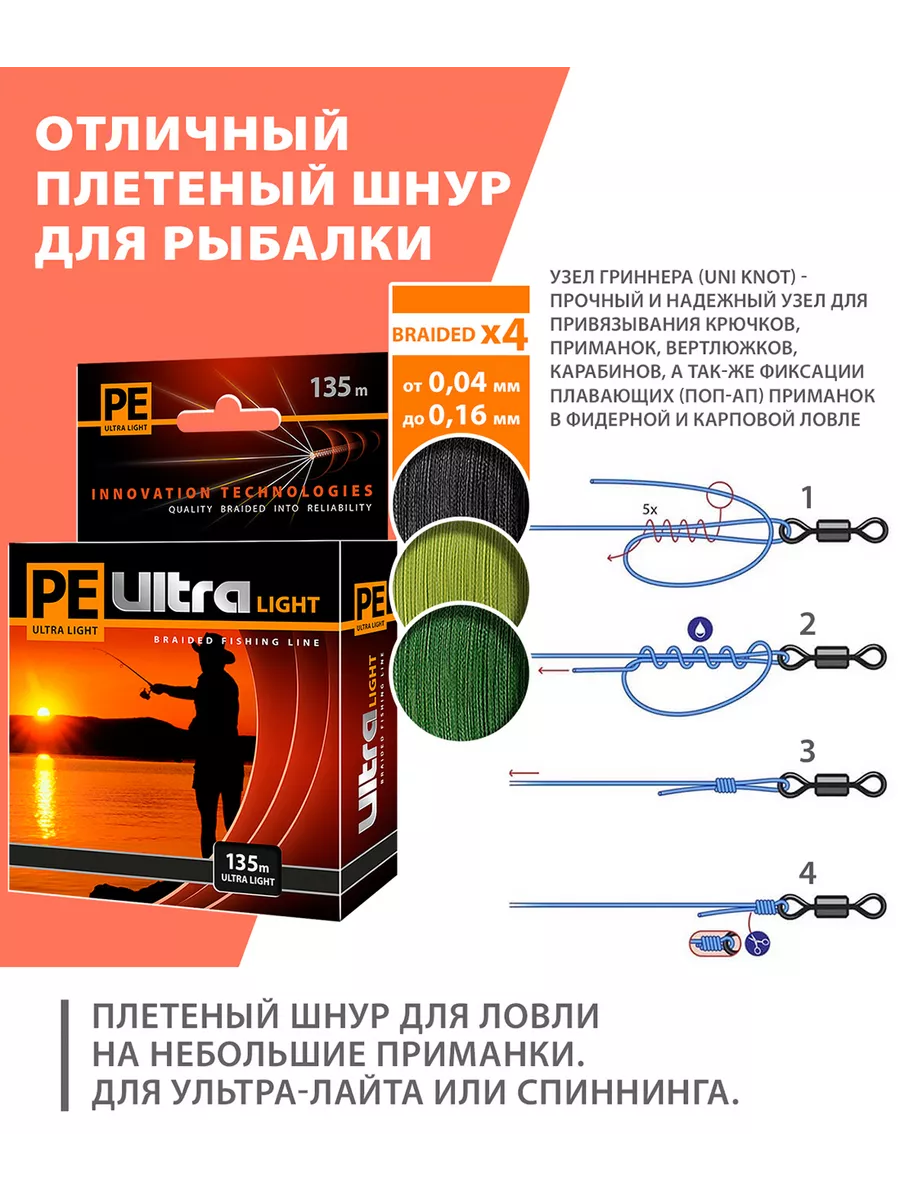 Плетеный шнур для рыбалки PE ULTRA LIGHT Olive 135m 0.04mm AQUA 9521504  купить за 363 ₽ в интернет-магазине Wildberries