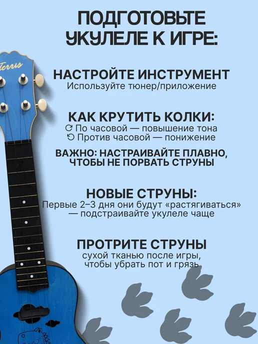 Terris Укулеле сопрано PLUS DINO, голубой, фото 5