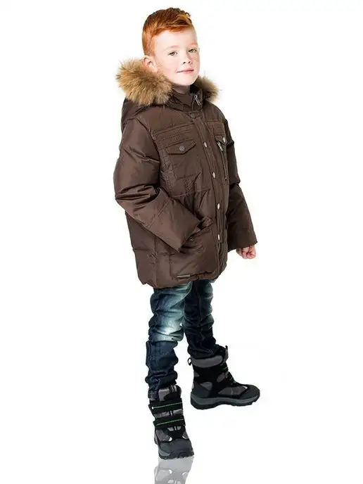 AVIVA kids Пуховик, коричневый, фото 10