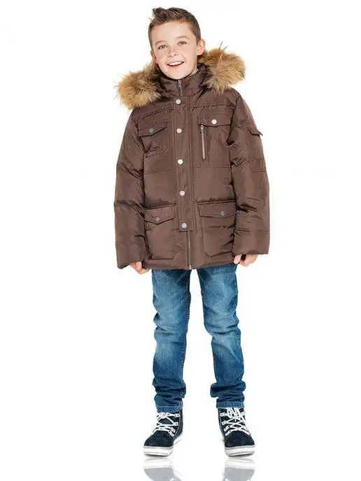 AVIVA kids Пуховик, коричневый, фото 8