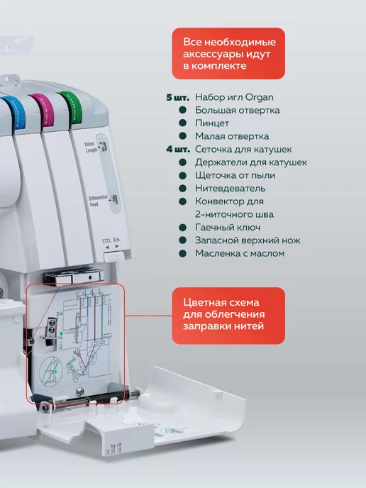 janome Оверлок ML 784, белый, фото 7