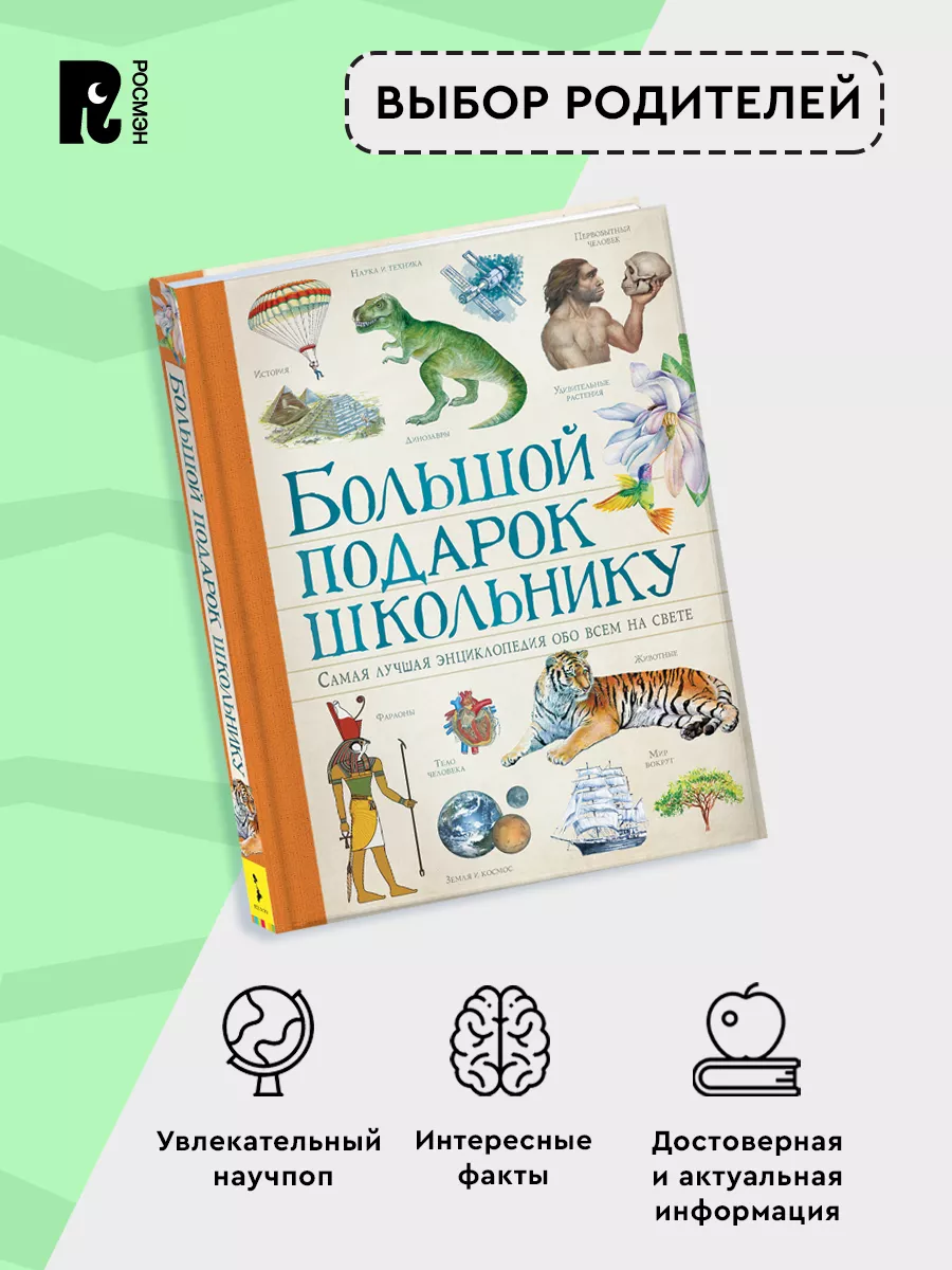 Большой подарок школьнику. Энциклопедия ученика от 7 лет РОСМЭН 9556069  купить за 868 ₽ в интернет-магазине Wildberries