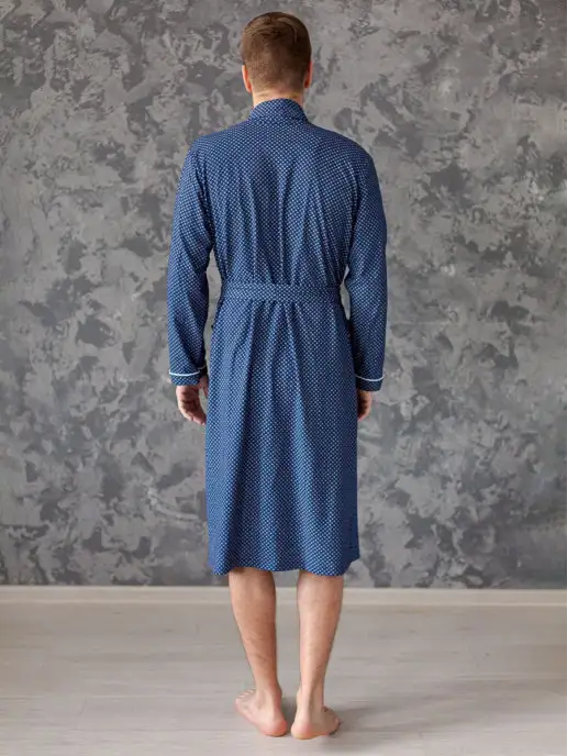 Lika Dress Халат домашний без капюшона, синий, фото 3