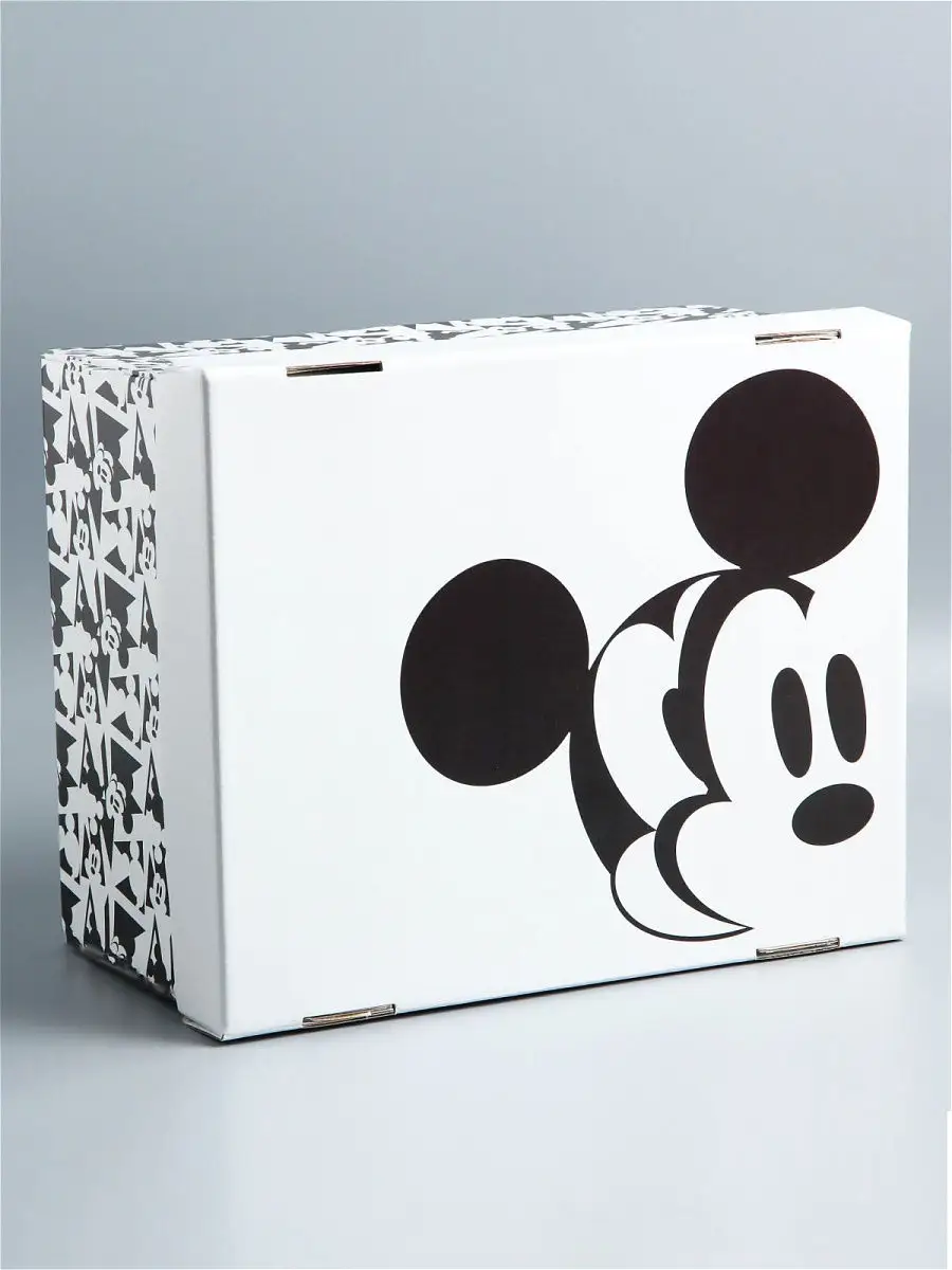 Набор подарочных коробок из 3шт- Цилиндр Микки Маус черный в горох