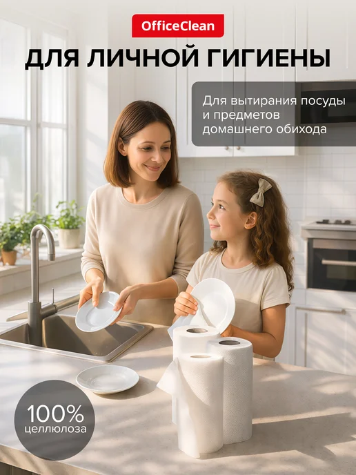 OfficeClean Бумажные полотенца 4 рулона 2 слоя, белый, фото 2
