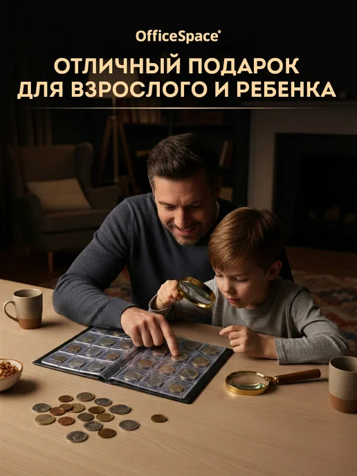 OfficeSpace Альбом для коллекции монет карманный, черный, фото 8