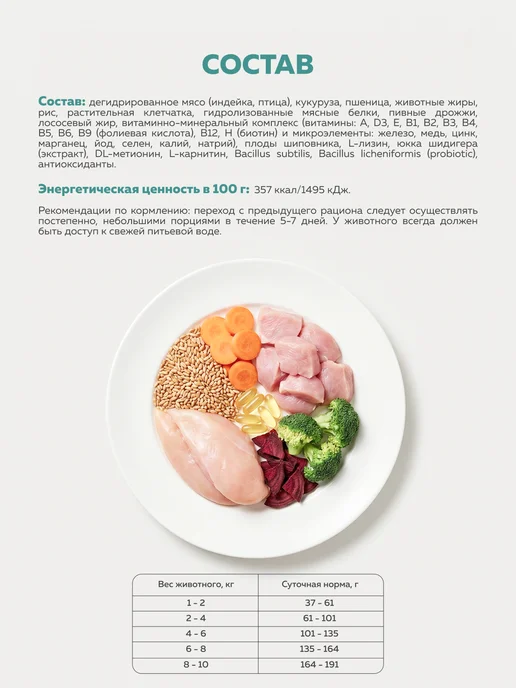 Сухой корм ЗООГУРМАН для собак, средние, индейка, 1,2 кг, фото 4
