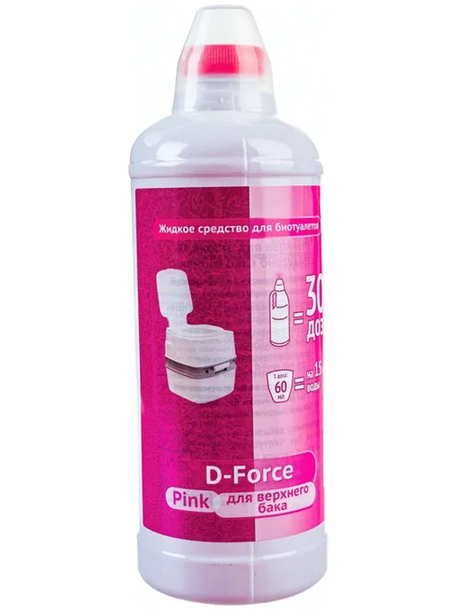 Ваше хозяйство. Жидкость для биотуалета в верхний бак D-Force Pink 1,8 л 609, 1,8 л, фото 8