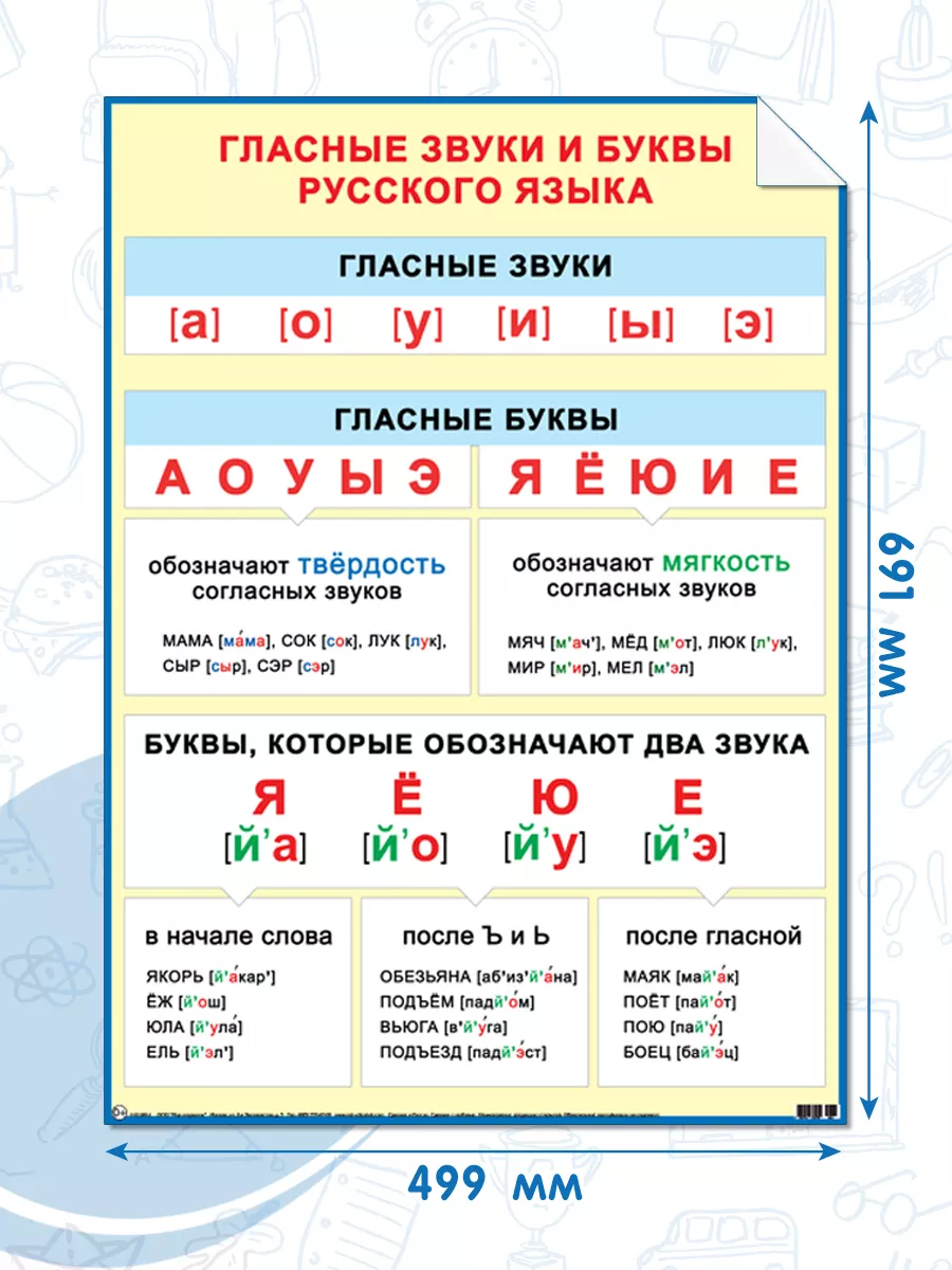 Плакаты для начальной школы гласные согласные буквы звуки Мир открыток  9698439 купить за 306 ₽ в интернет-магазине Wildberries