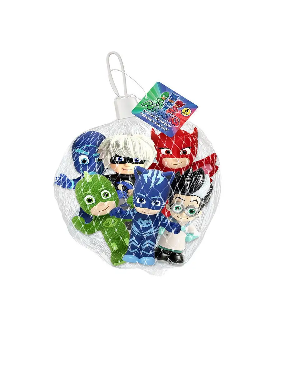 Герои в масках. Игровой набор для ванны, пластизоль, 6 шт. PJ Masks 9708133  купить в интернет-магазине Wildberries