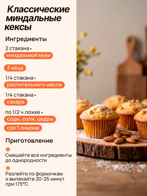 Spirulinafood Мука миндальная мелкого помола, 100 гр, 100 г, фото 7