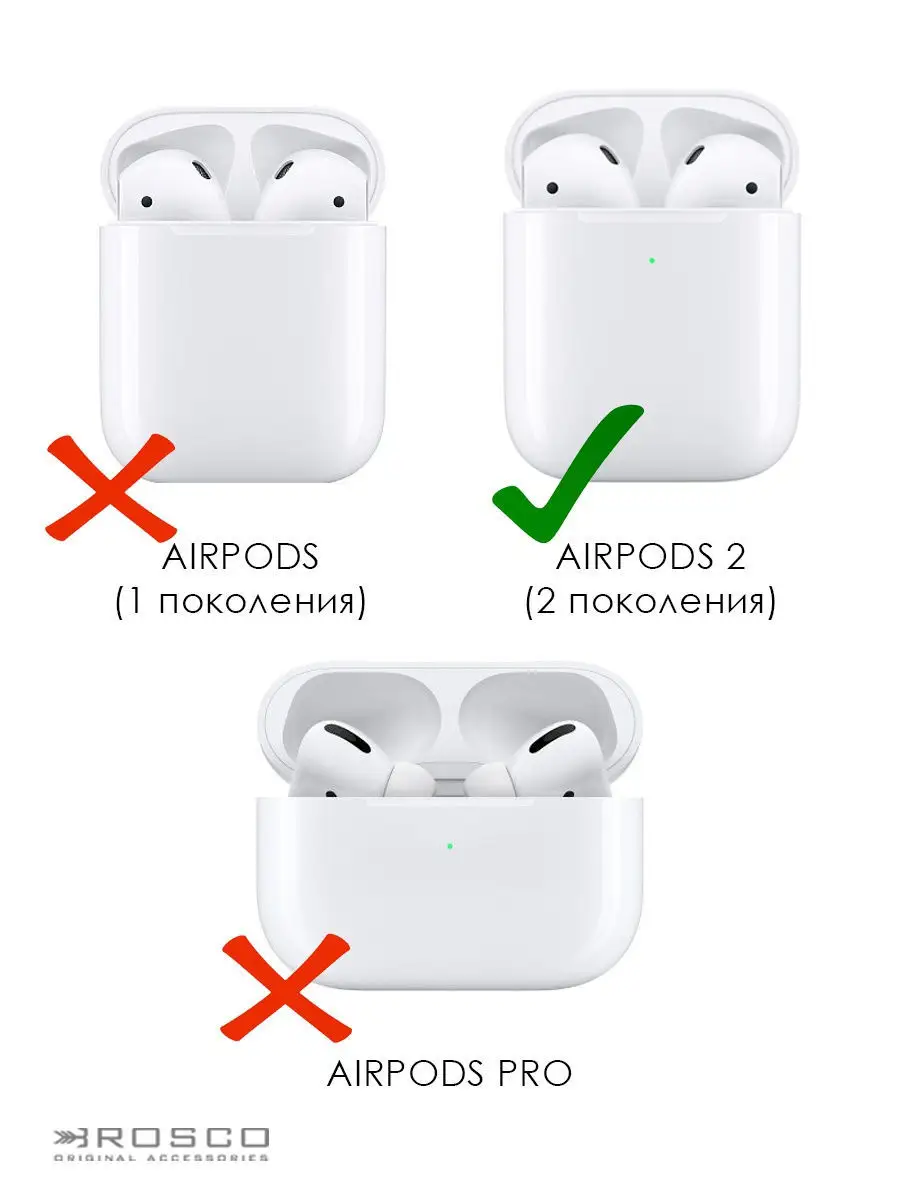 Чехол для наушников Apple Airpods 2 Rosco 9737061 купить в  интернет-магазине Wildberries