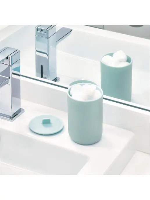 InterDesign Контейнер с крышкой для ванных принадлежностей Soft Aqua пла…, голубой, фото 3