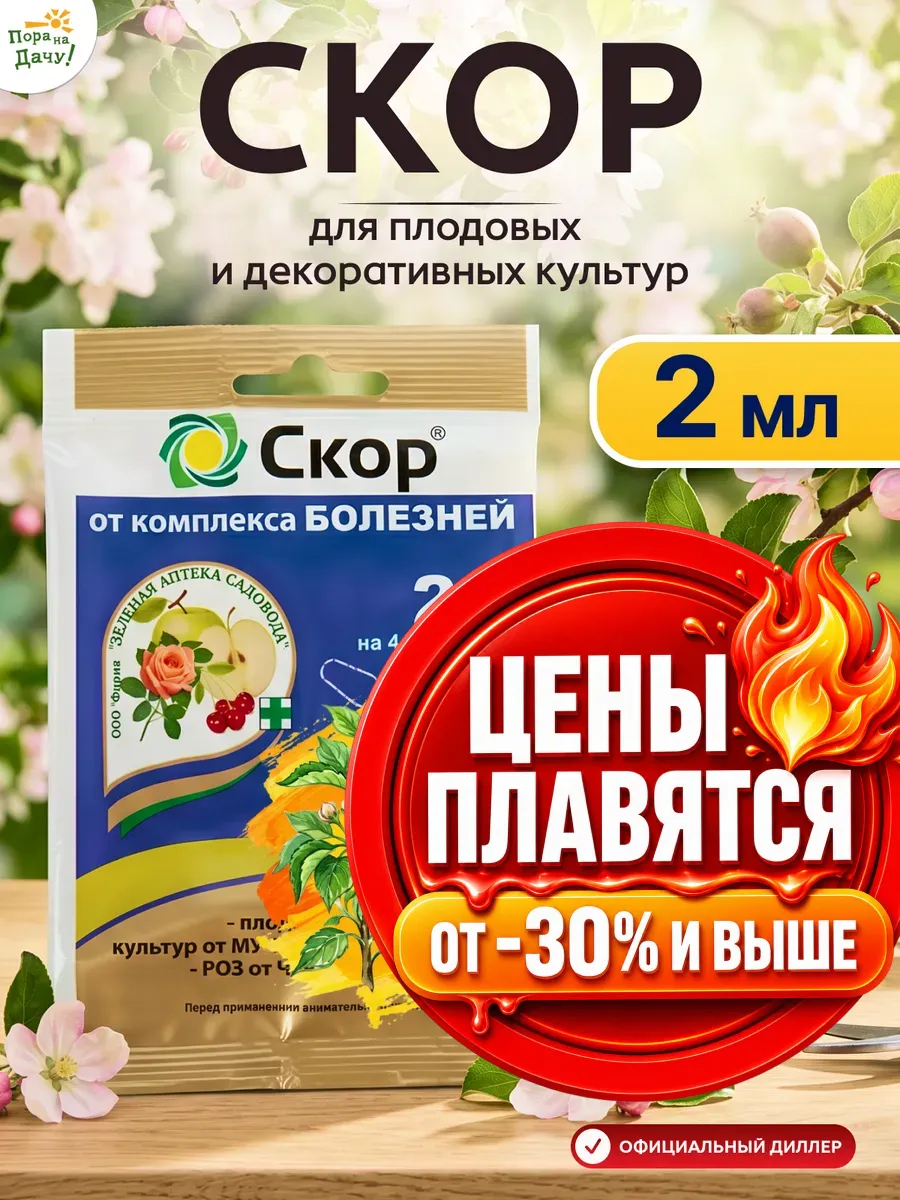 Фунгицид от болезней для растений Скор, 2 мл
