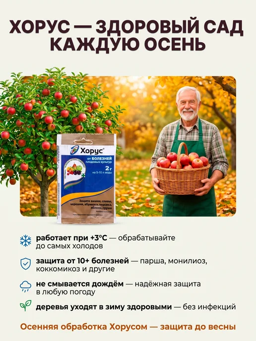 Зеленая Аптека Садовода Хорус фунгицид защита от болезней для деревьев плодовых, 2 г, 2 г, фото 8