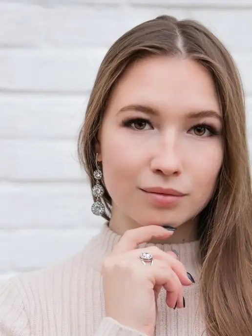 Жемчужина Кольцо женское и серьги с камнями набор, белый, фото 8