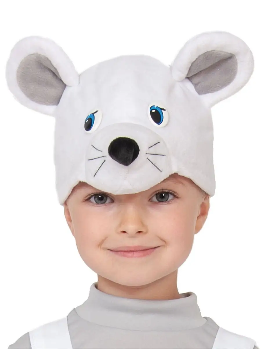 Карнавальная шапка Белый Мишка, см купить в интернет-магазине Winter Story paraskevat.ru, бока