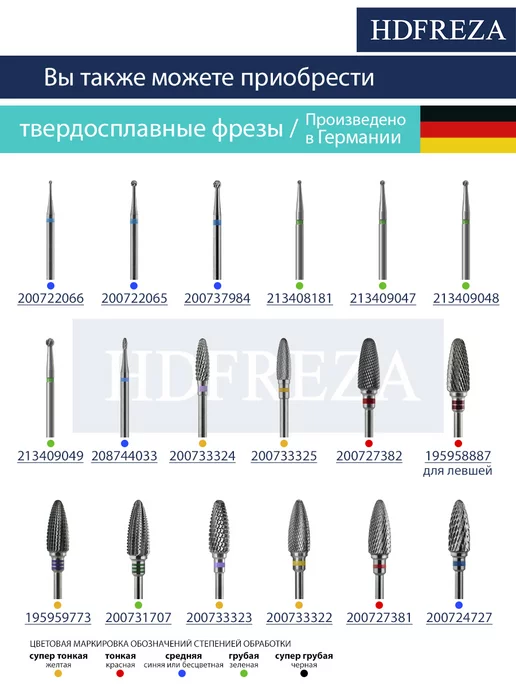 HDFREZA Фреза твердосплавная для снятия маникюра конус, вариант, фото 4