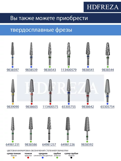 HDFREZA Фреза твердосплавная для снятия маникюра конус, вариант, фото 7