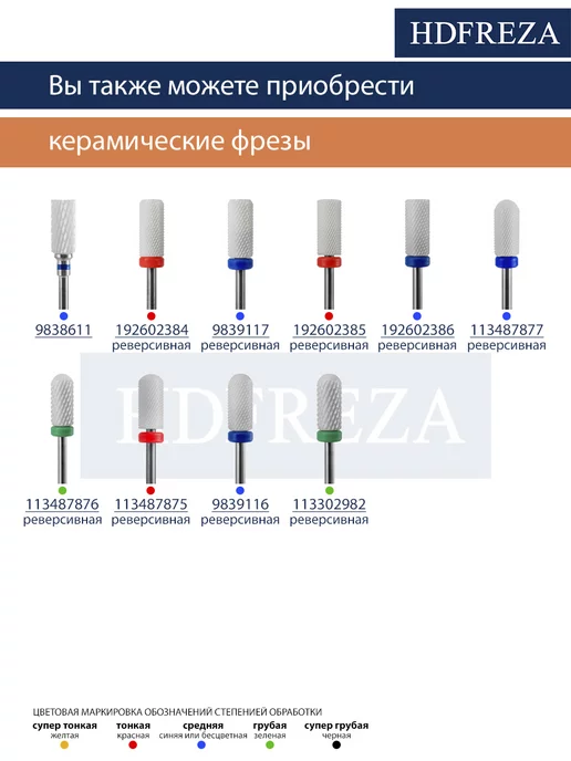 HDFREZA Фреза твердосплавная для снятия маникюра цилиндр, вариант, фото 6