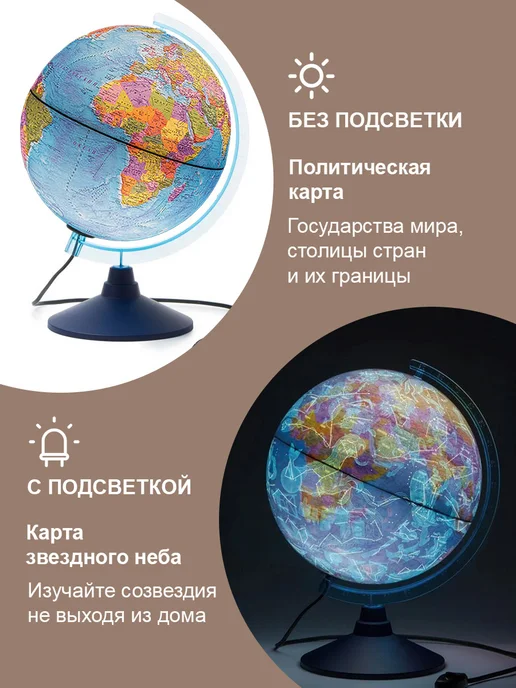 Globen Глобус День-Ночь с двойной картой, вариант, фото 3