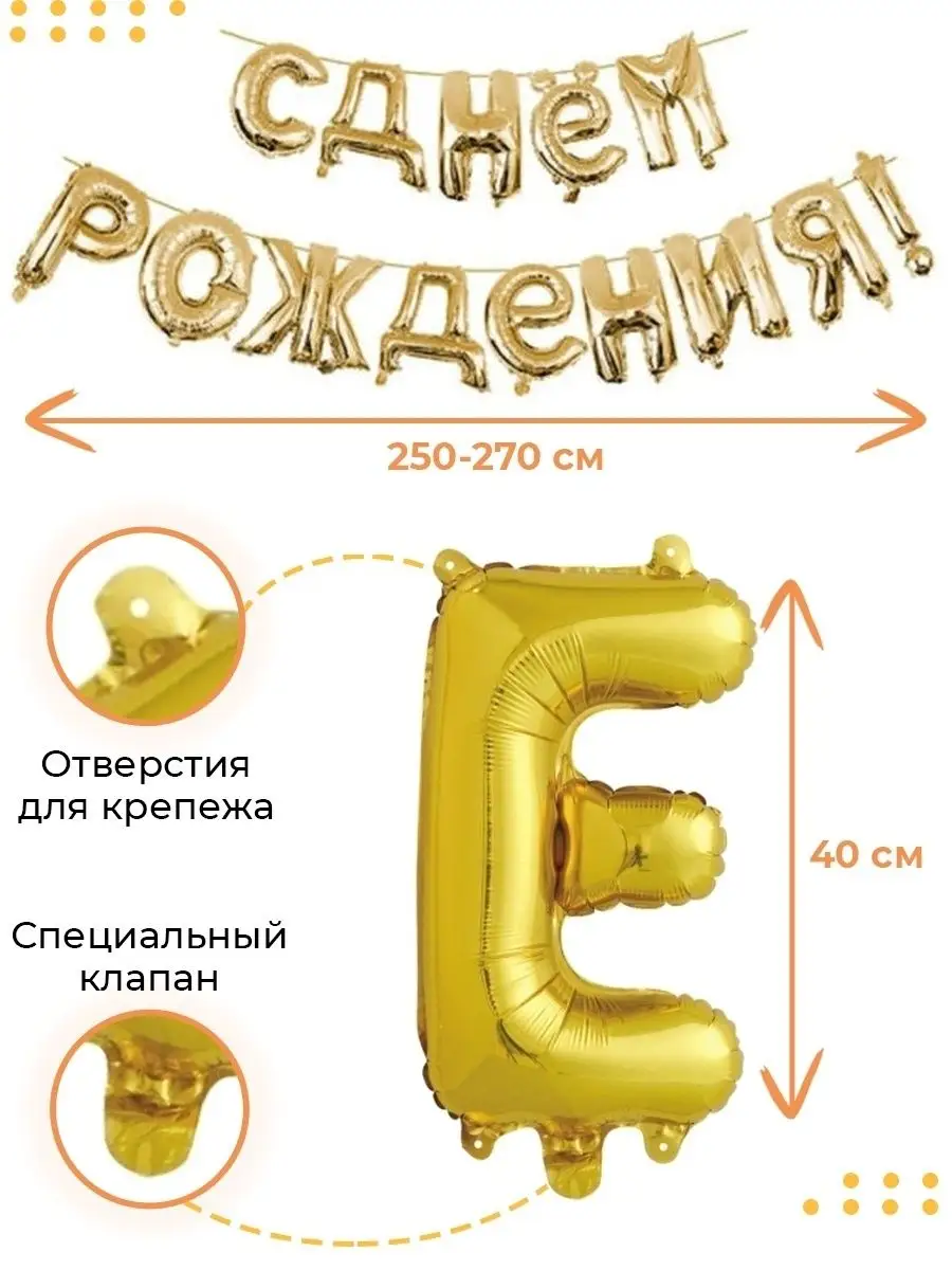 Мосшар Набор воздушных шаров гирлянда растяжка С днём рождения