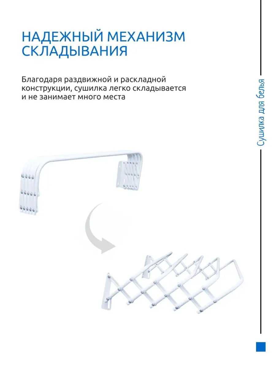 Настенная раскладная сушилка для белья для ванны, балкона InHome 9881725  купить в интернет-магазине Wildberries