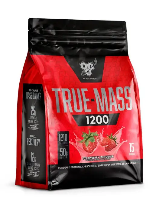 BSN Гейнер True-Mass, 4710 г - Молочный коктейль с клубникой