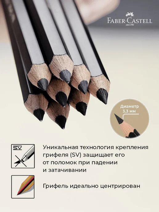 Faber-Castell Карандаши простые чернографитные 12 шт, 12 шт, фото 5