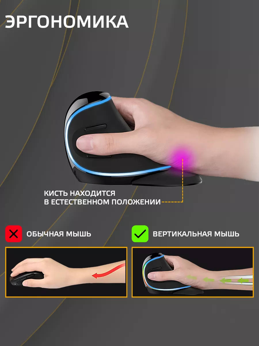 Игровая мышь GM-V100 вертикальная оптическая soft-touch RGB Harper Gaming  9967218 купить в интернет-магазине Wildberries