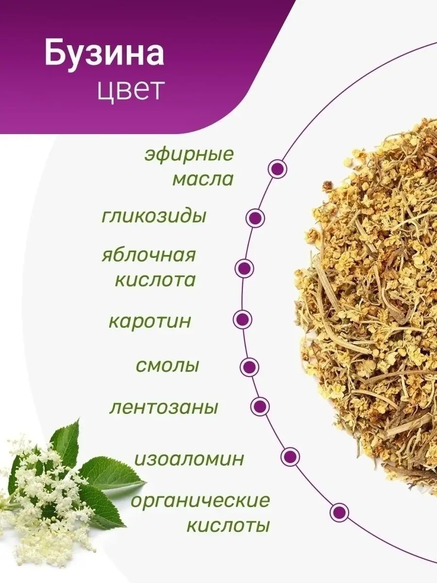 Цвет бузины черной сушеный, 40 гр Травы Горного Крыма 9981678 купить за 202  ₽ в интернет-магазине Wildberries