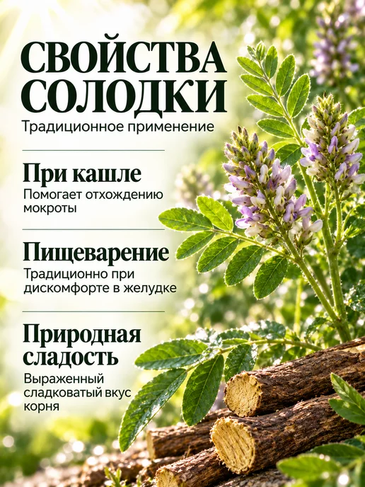 Травы Горного Крыма Корень солодки трава сушеный от кашля, 90 гр, 90 г, фото 7