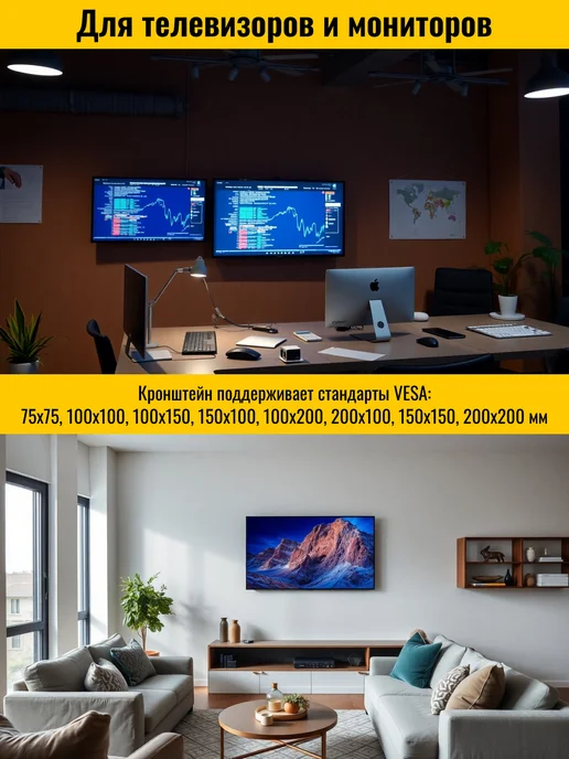 iTECHmount Кронштейн для телевизора настенный наклонный PLB16, черный, фото 6